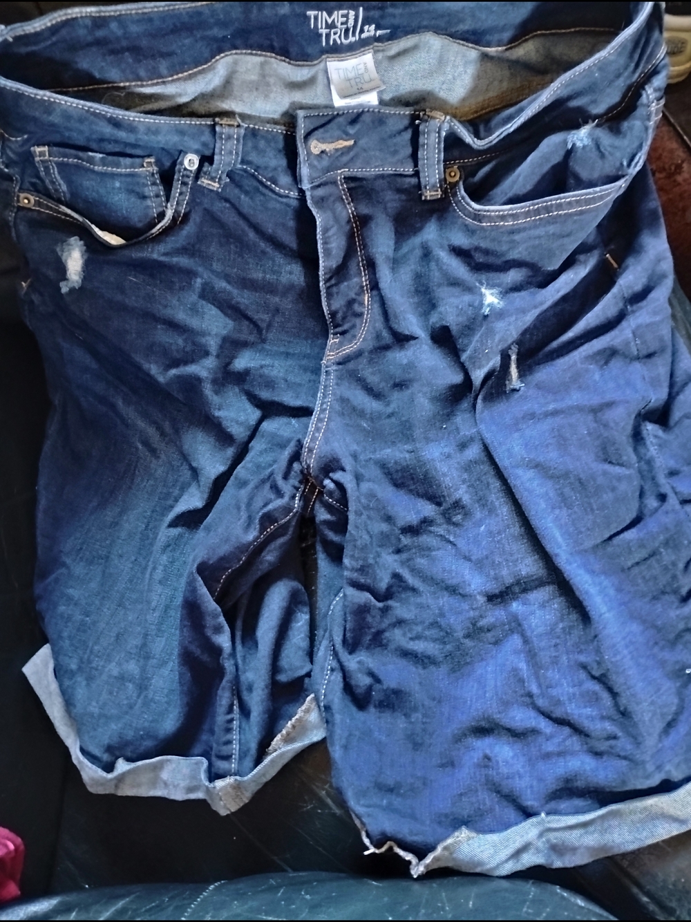 Time and Tru Dark Blue Denim Jean Shorts